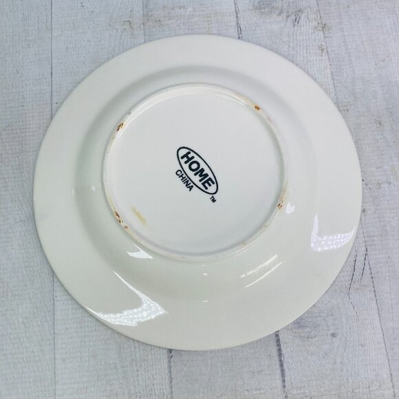 Home TM Blue Brush Strokes Embossed Detail Center Ceramic 10" Dinner Plate Set 4 - Picture 5 of 16